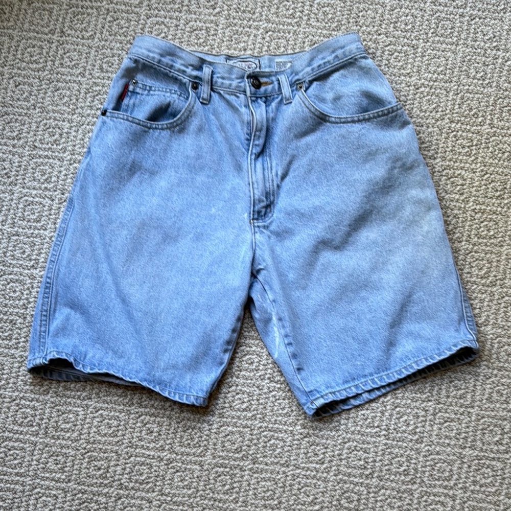 Vintage Bugle Boy size 28 Waist 28 Light Blue Denim Shorts
